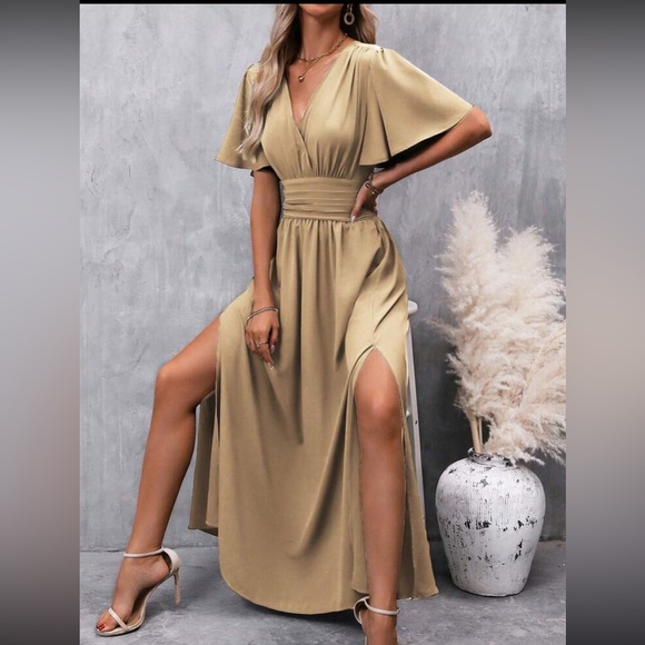 Boho butterfly sleeve slit thigh maxi dress - Picture 8 of 16